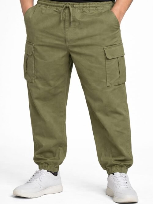 Plus Size Cargo Pant Light Green For Men