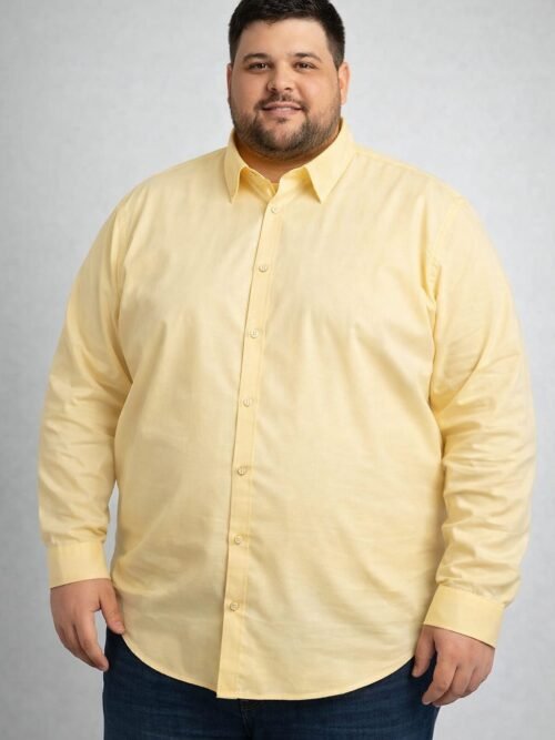 Plus Size Formal Yellow Colour Shirt For Men