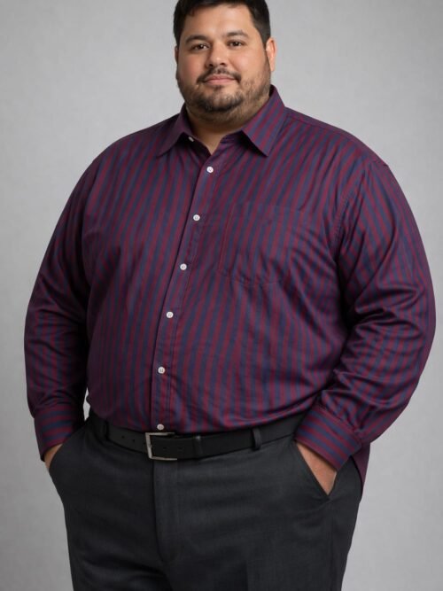 Plus Size Formal Dark Purple Colour Shirt For Men