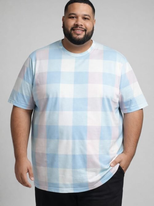 Plus Size Printed T-shirt Round Neck For Men