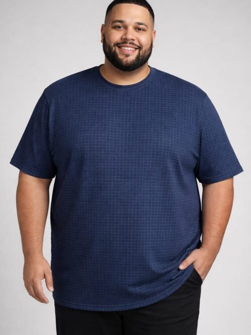 Plus Size Round Neck Printed T-shirt For Men