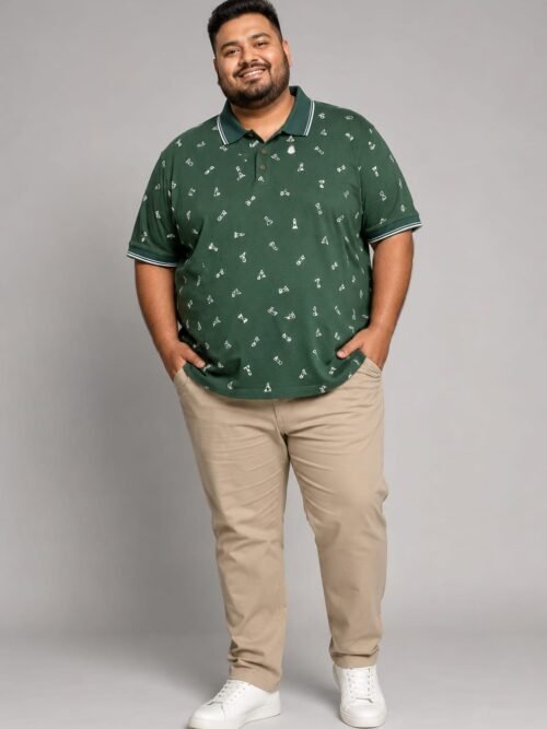 Plus Size Printed Polo T-shirt For Men